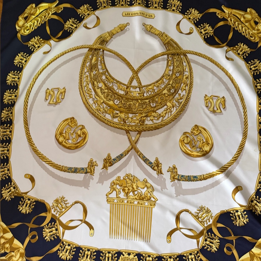 Authentic Hermès Cavaliers D’or 💯Silk Scarf.